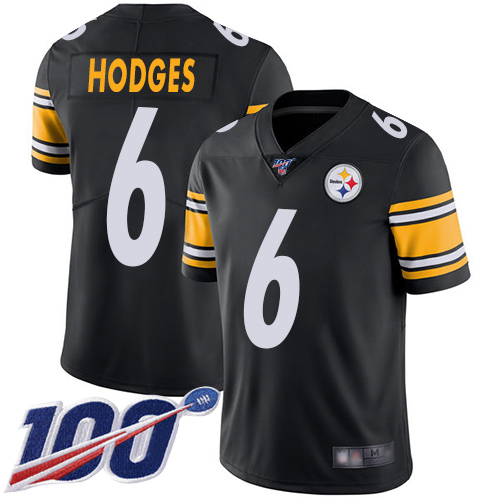 Youth Pittsburgh Steelers Football #6 Limited Black Devlin Hodges Home 100th Season Vapor Untouchable Nike NFL Jersey->youth nfl jersey->Youth Jersey